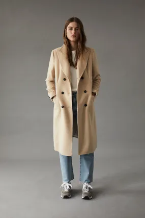 Pale Camel Double Breasted Overcoat