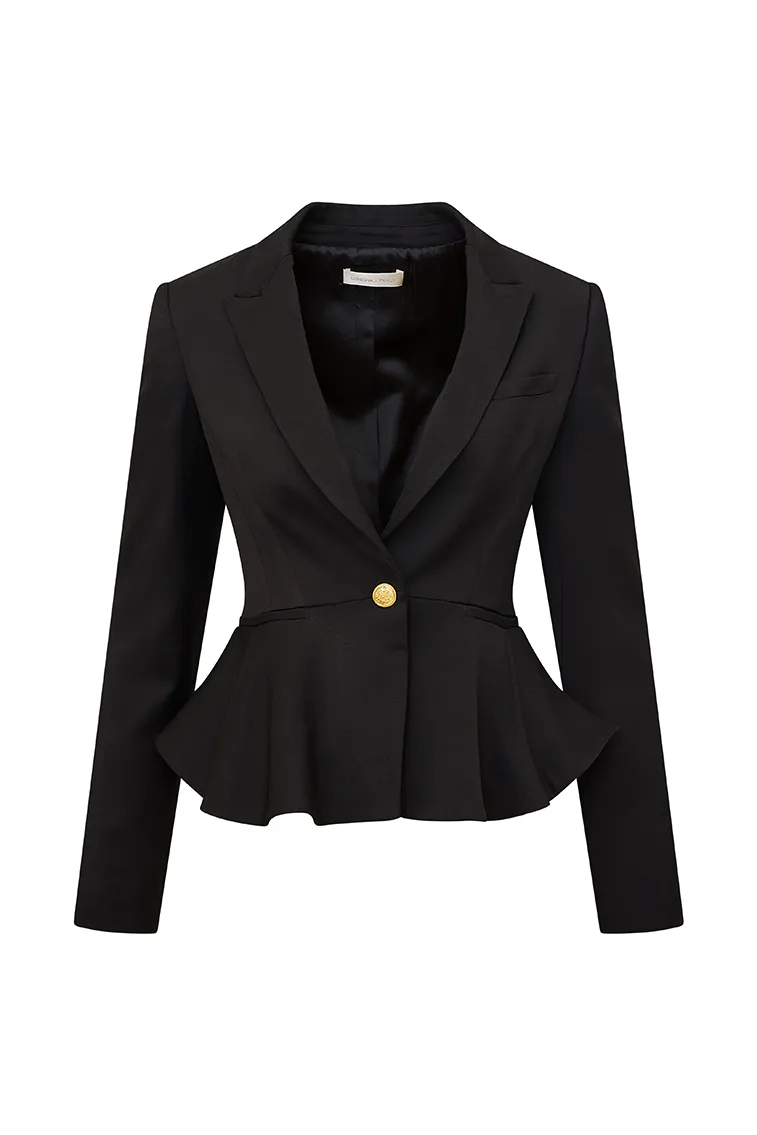 Pantonia Wool-Blend Peplum Blazer