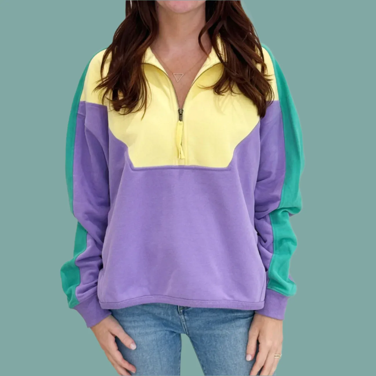 Pastel Mardi Gras 1/4 Zip Fleece