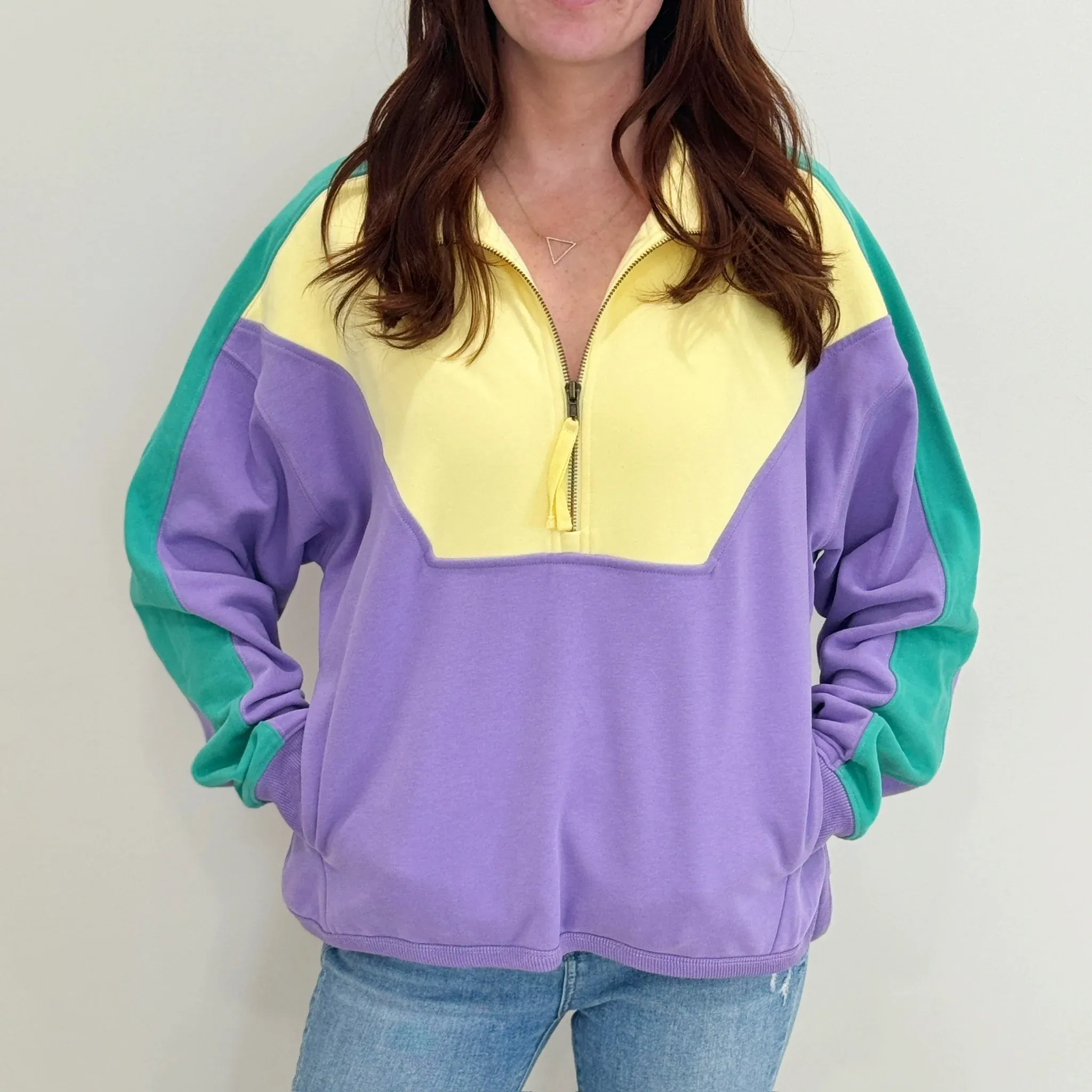 Pastel Mardi Gras 1/4 Zip Fleece