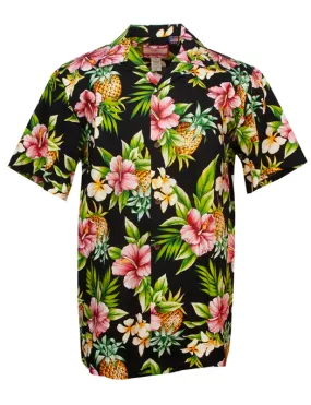 Pineapple Party Mens Shirt in Black