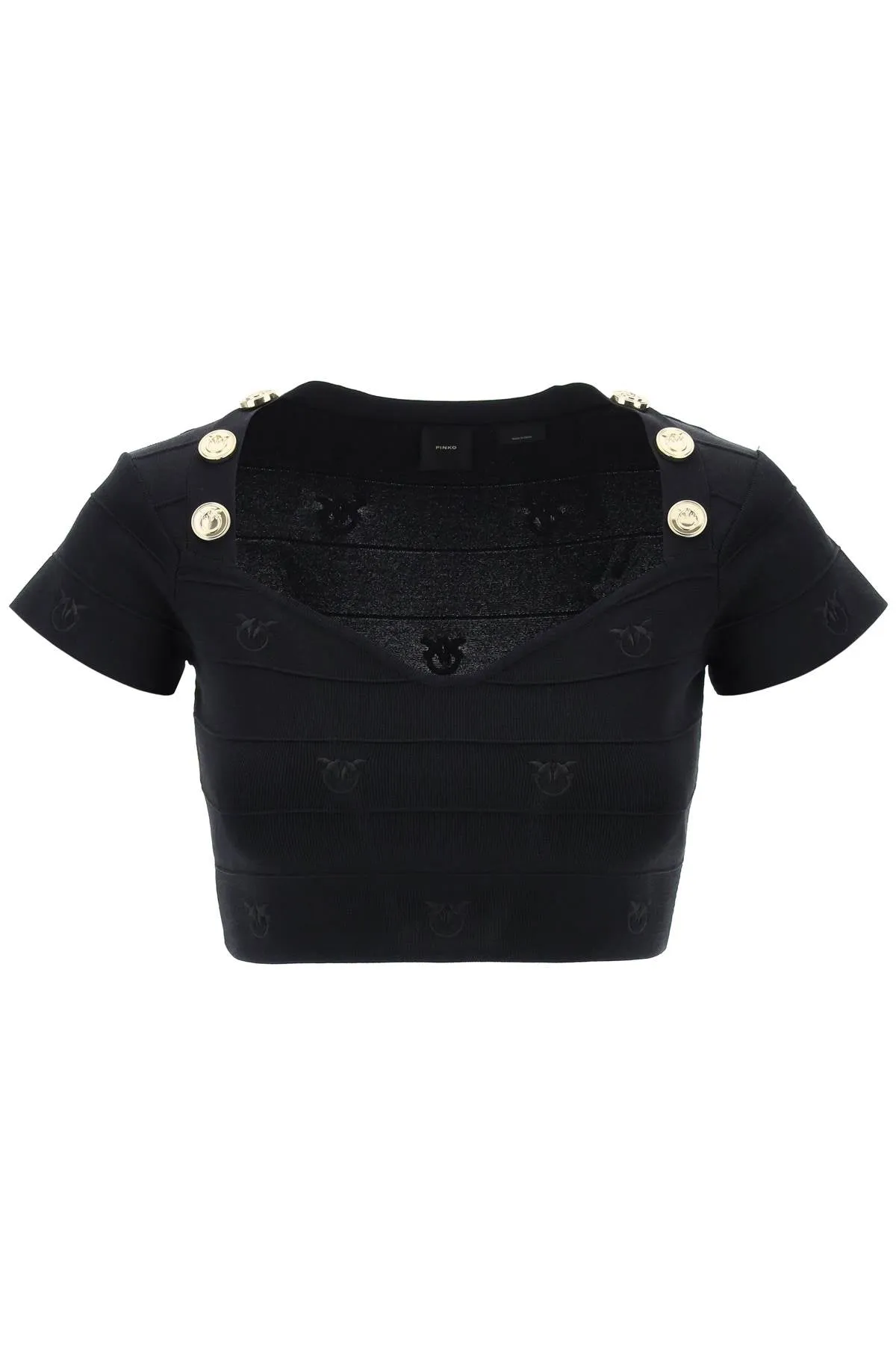 Pinko Hoodia Knitted Crop Top