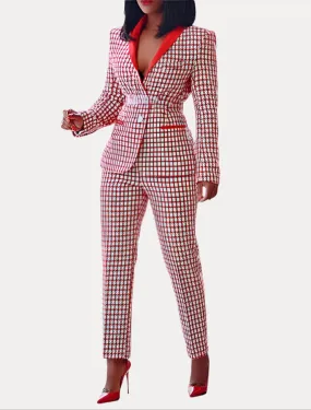 Plaid Casual Blazer suit