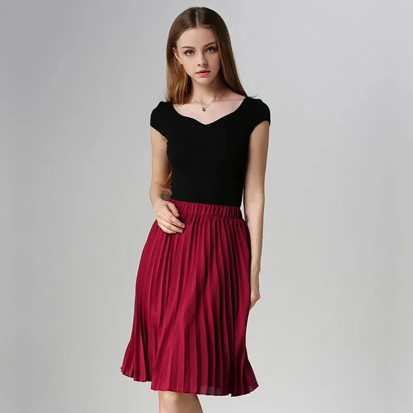 Pleated Chiffon Tutu Skirts with High Waist