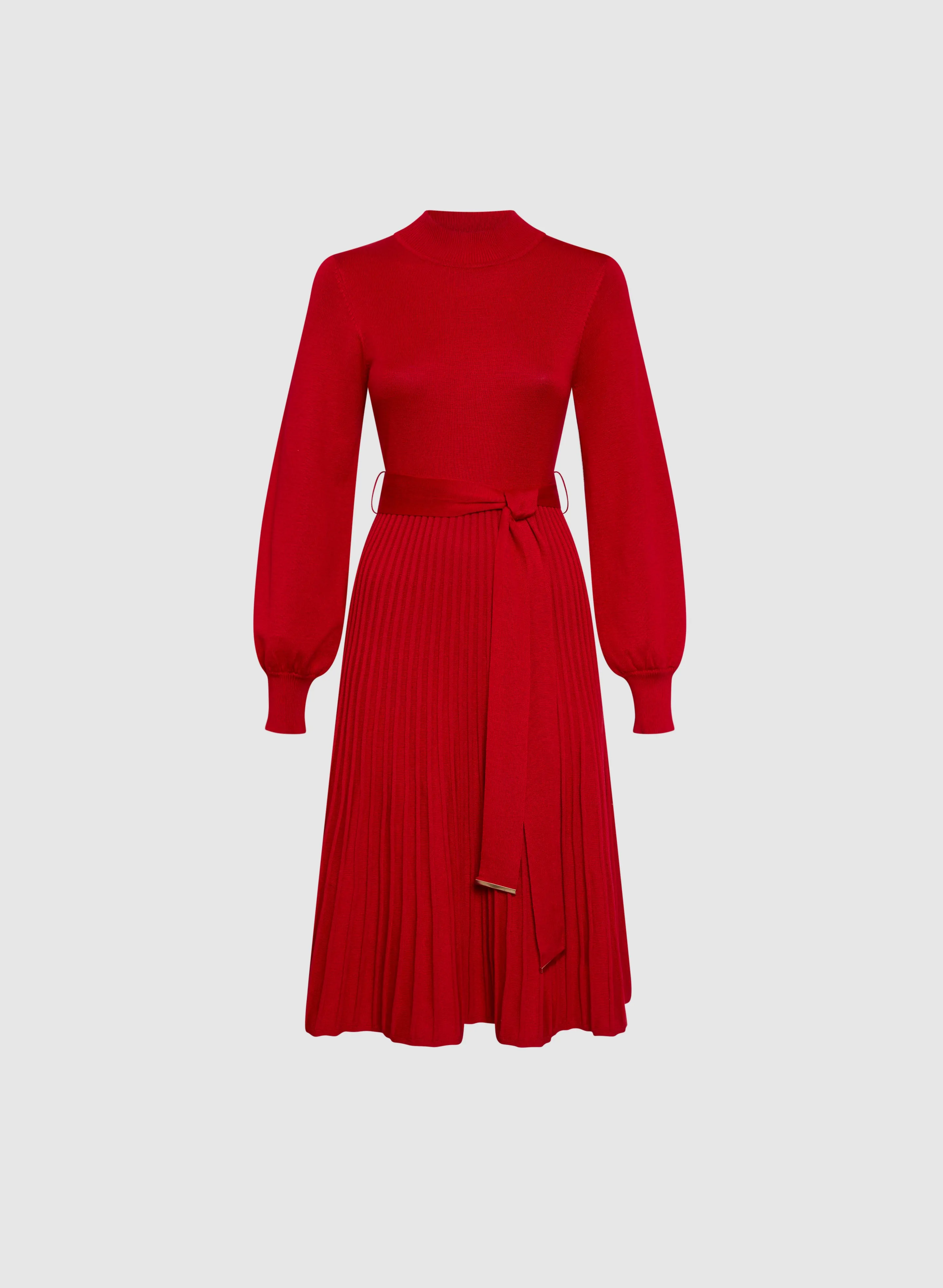 Pleated Skirt Sweater Dress