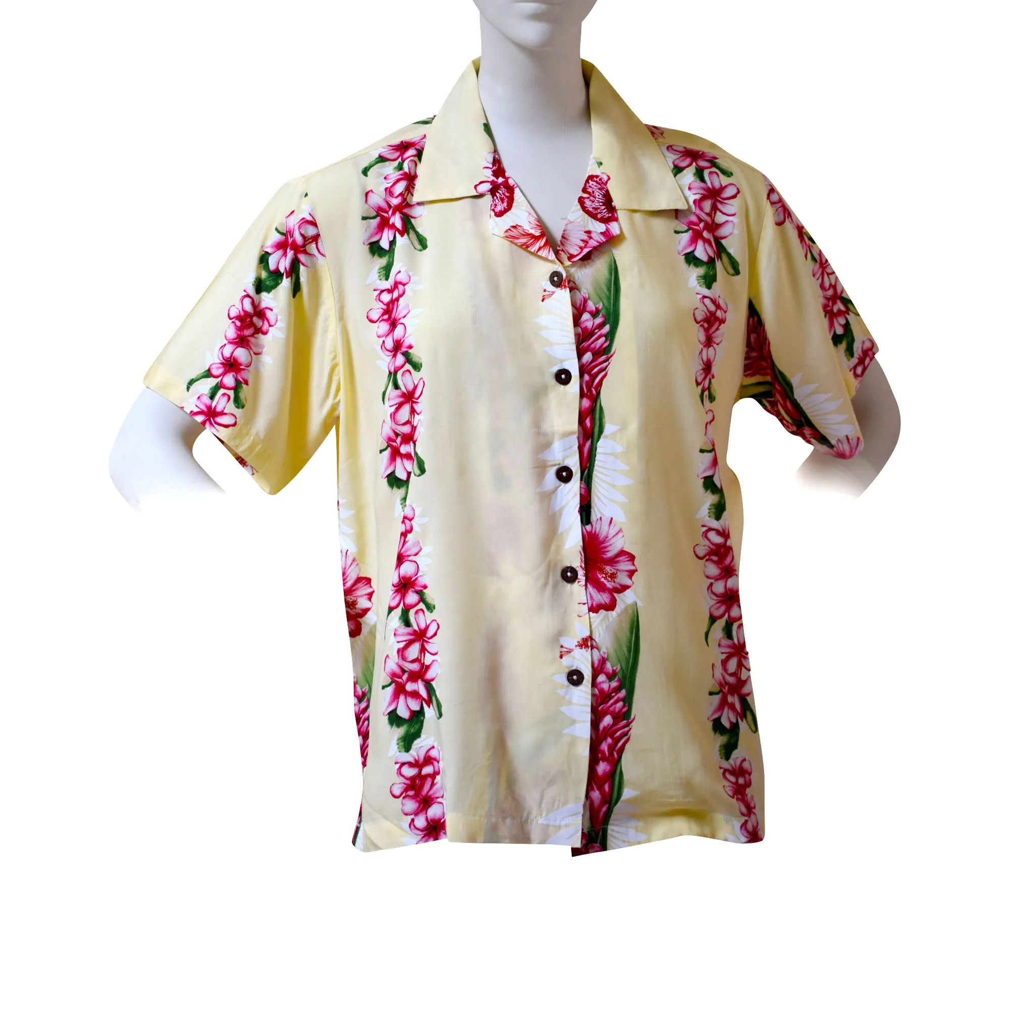 Plumeria Panel Women's Aloha Shirt