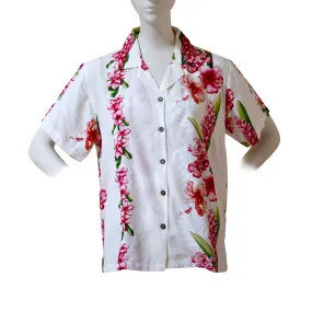 Plumeria Panel Women's Aloha Shirt