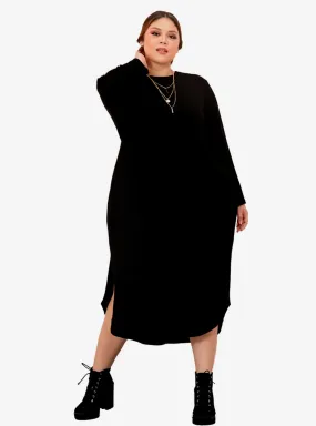 Plus Size Knitted Mishka Slit Dress