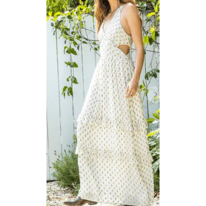 PT Polka Dot Maxi Dress with Side Cuts