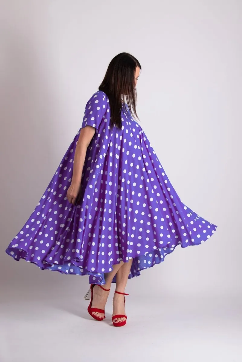 Purple Polka Dots Dress KOSARA