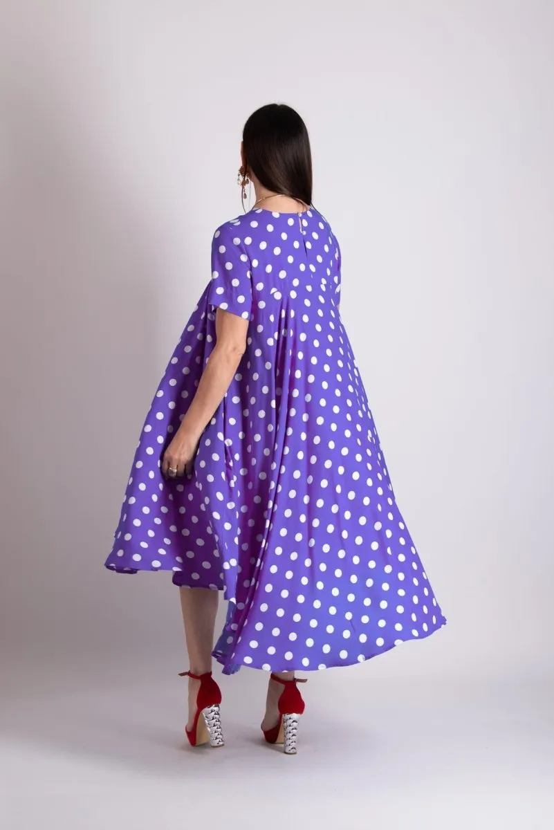 Purple Polka Dots Dress KOSARA