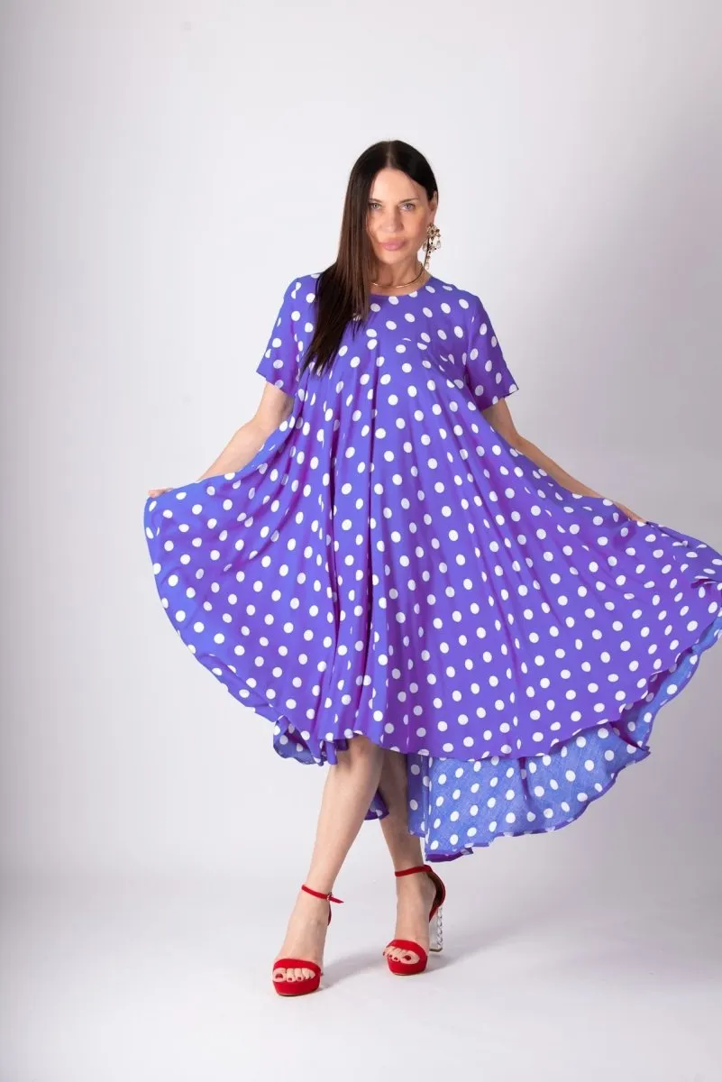 Purple Polka Dots Dress KOSARA