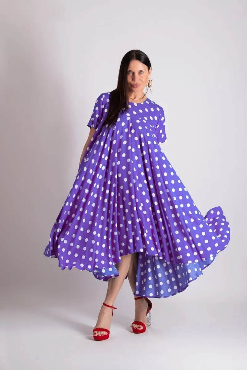 Purple Polka Dots Dress KOSARA