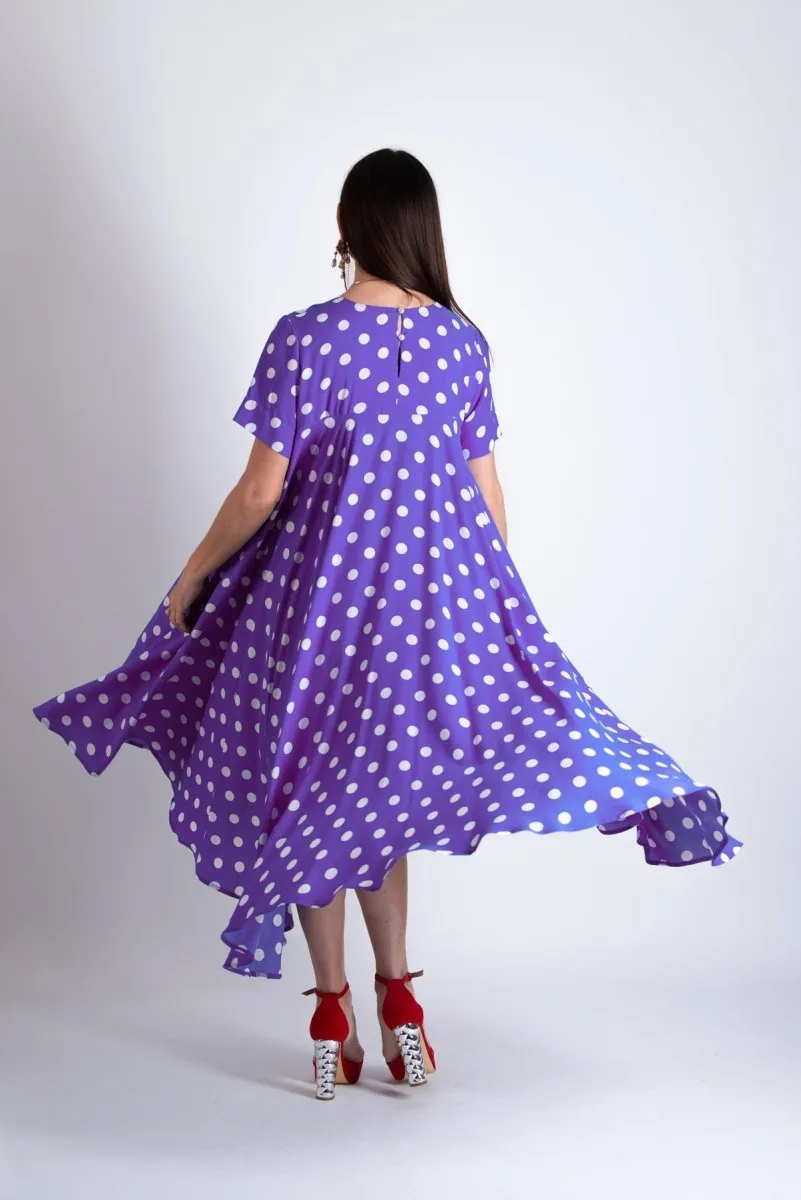 Purple Polka Dots Dress KOSARA