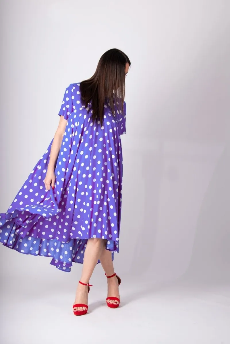 Purple Polka Dots Dress KOSARA