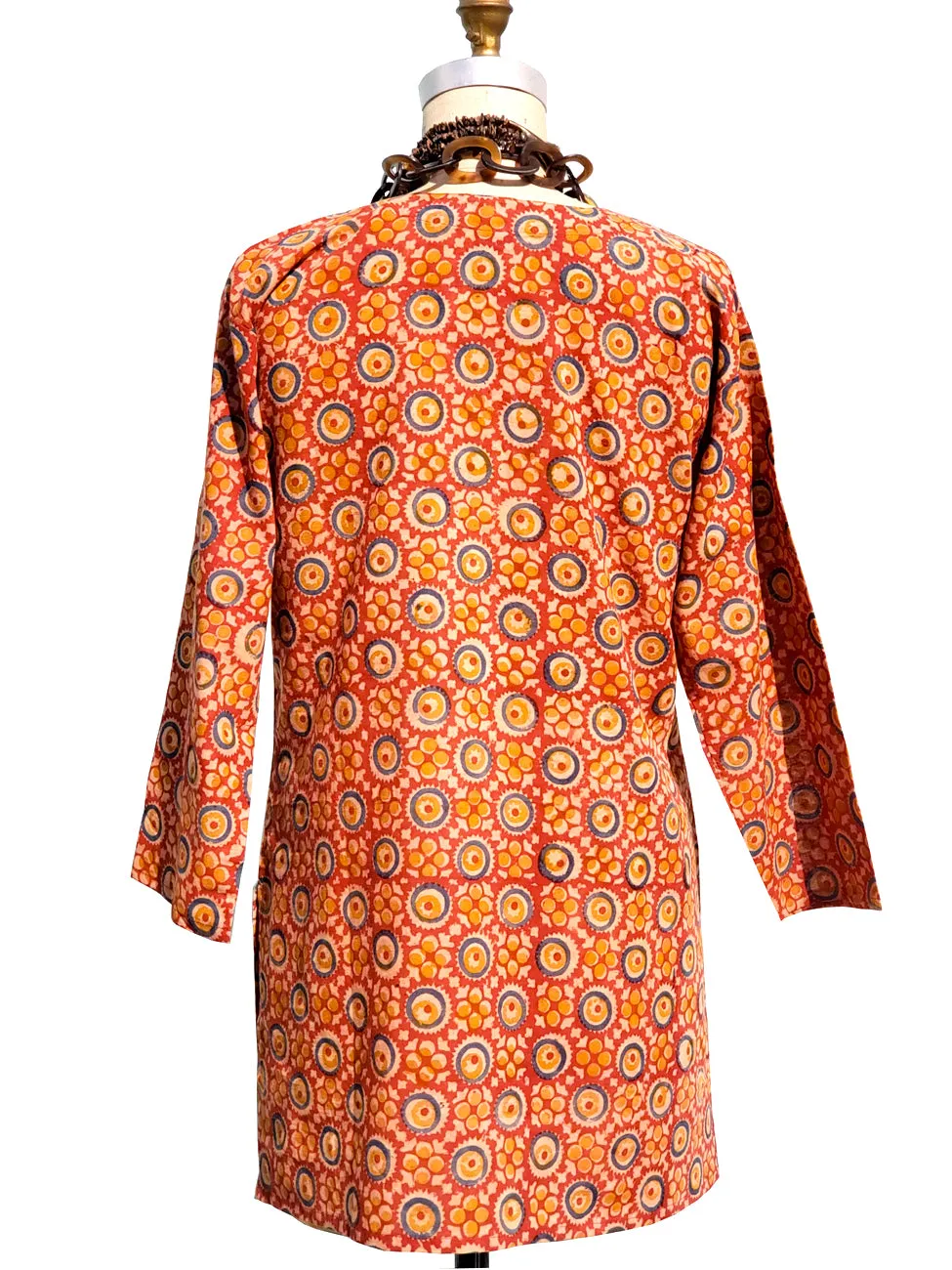 Raja Cotton Tunic Medallion Block Red