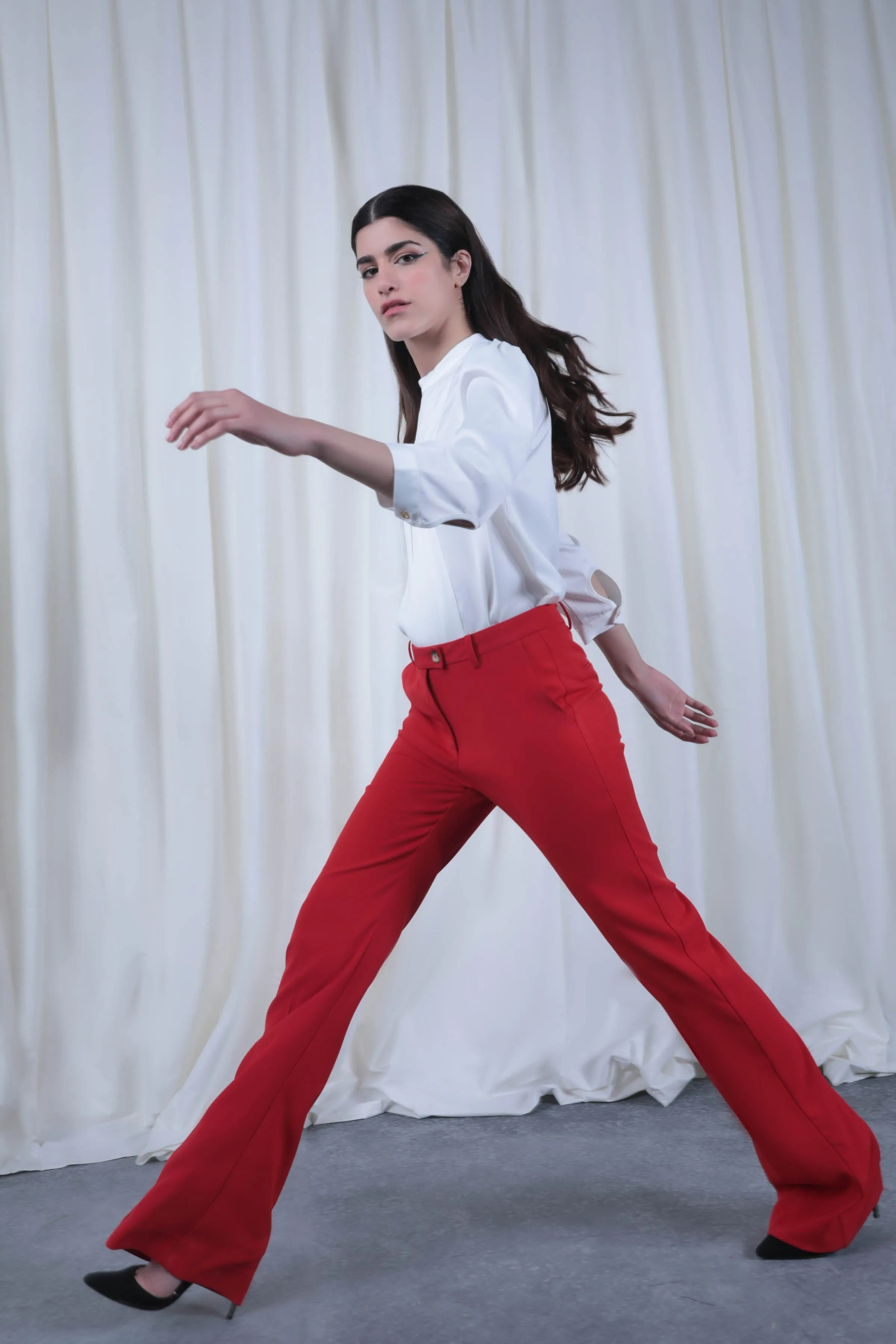 Red High-waisted Pants