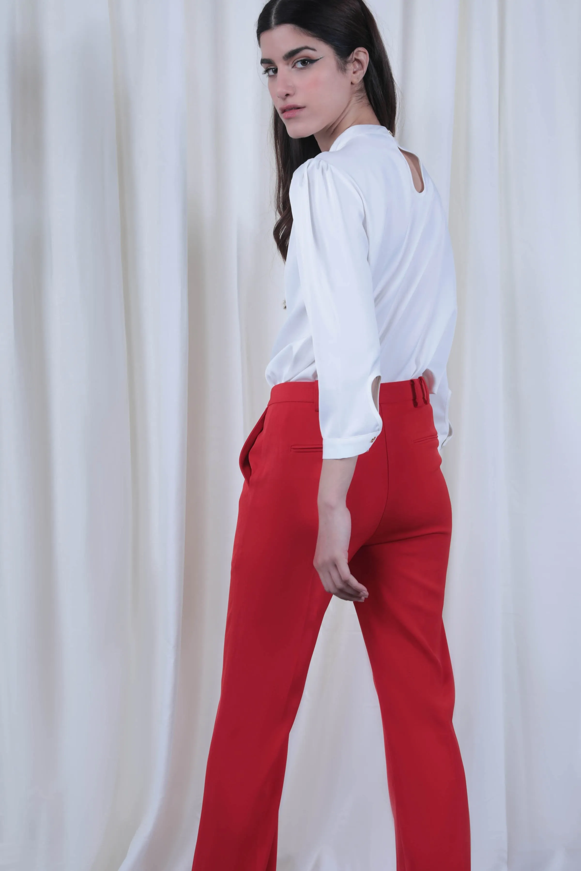 Red High-waisted Pants