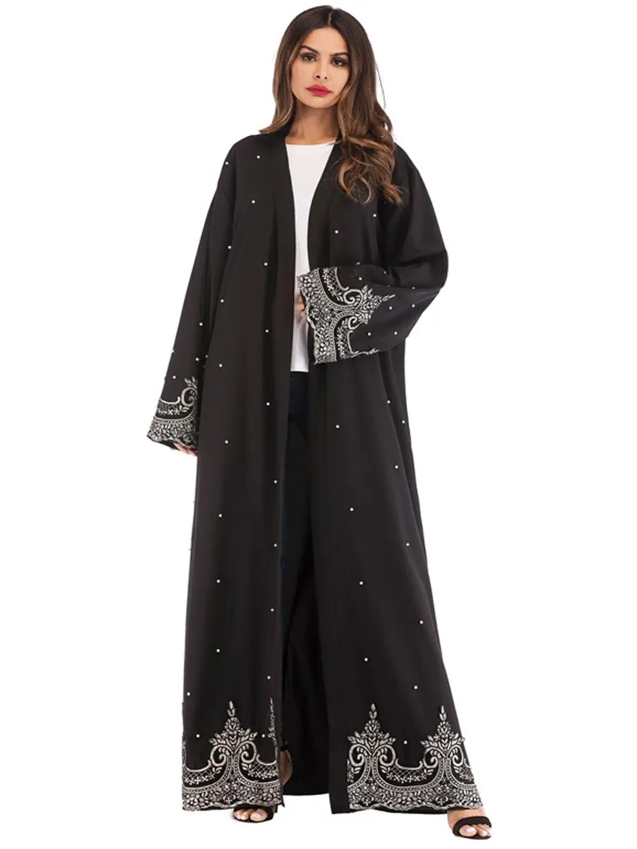 Retro Polka Dot Muslim Women'S Overcoat Long Skirt