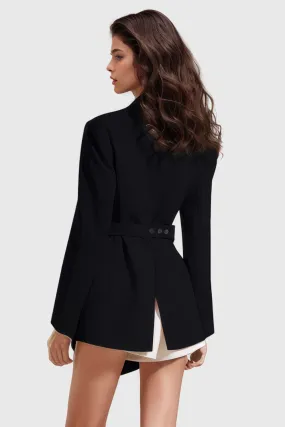 Ribbon Blazer Dress - Black