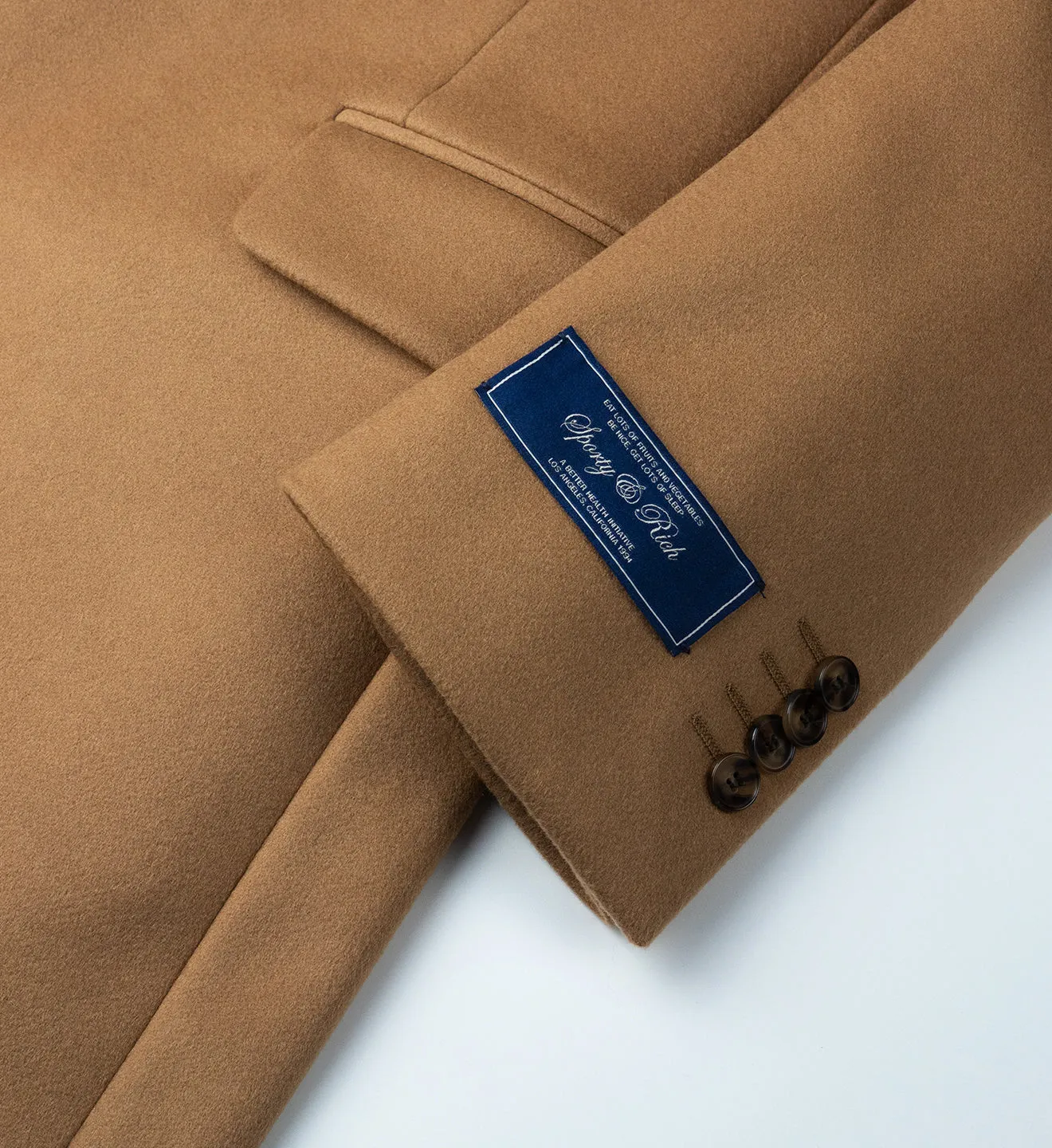 Script Logo Overcoat - Camel