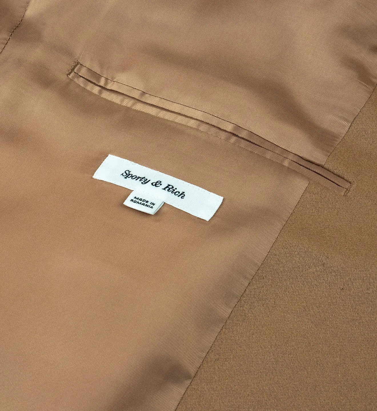 Script Logo Overcoat - Camel