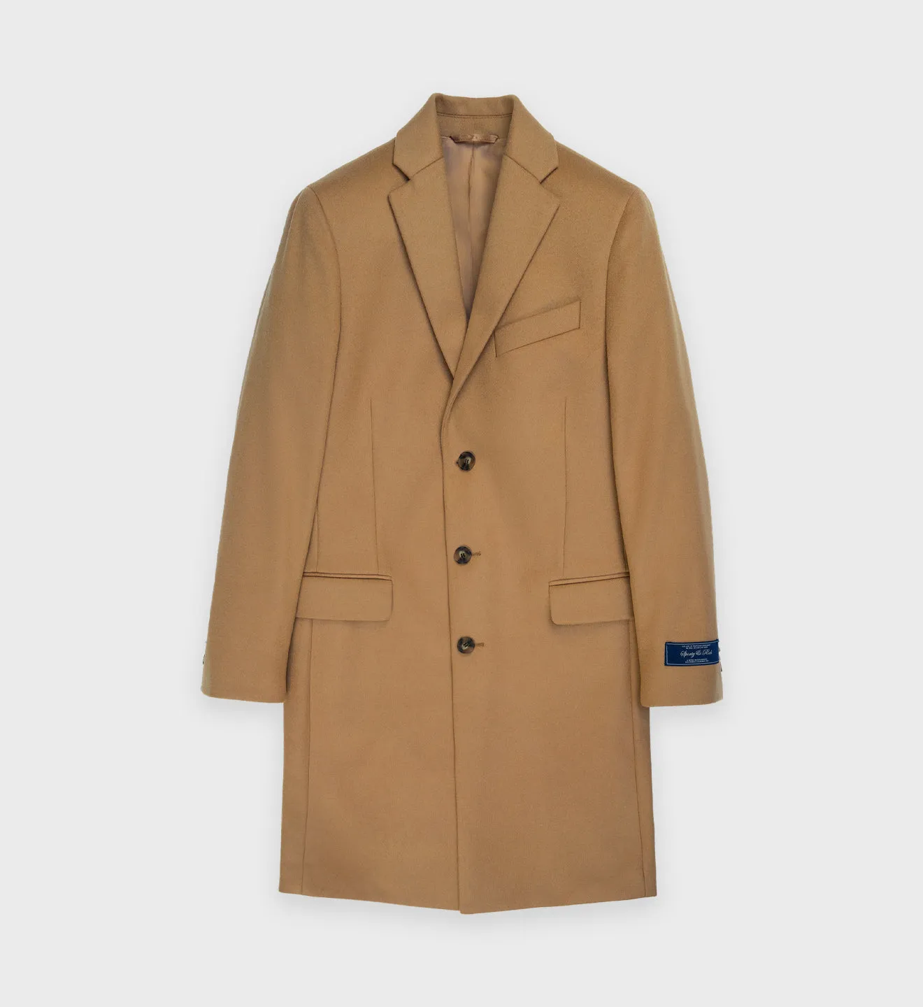 Script Logo Overcoat - Camel