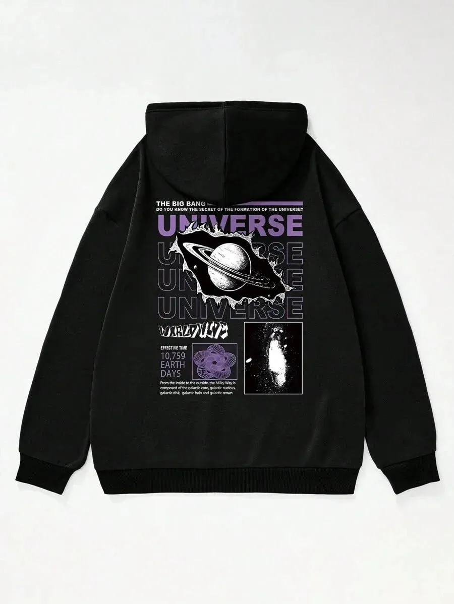 SXV  'universe’ Printed Cool Aesthetic Sweatshirt Hoodie