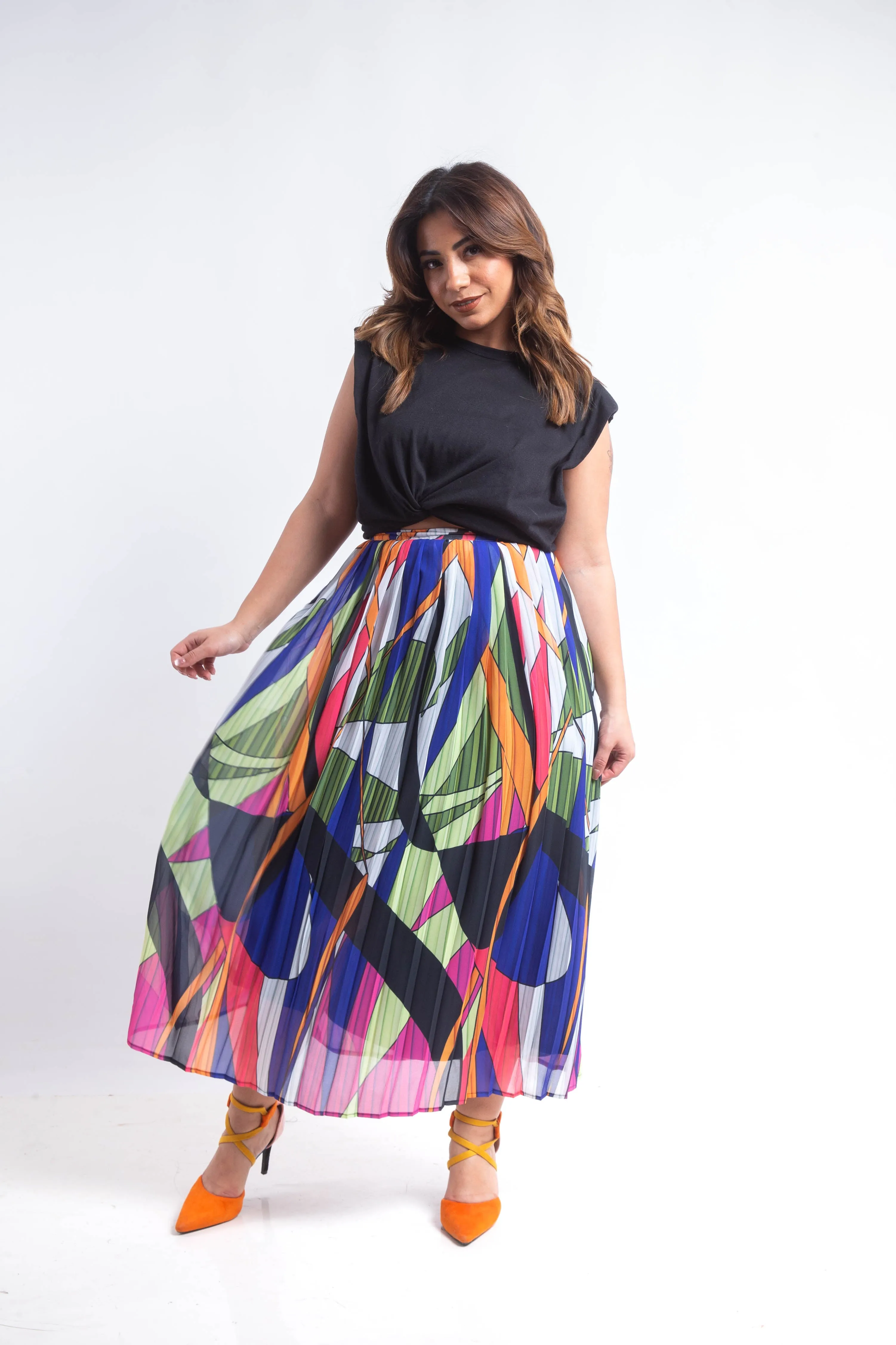 The field  chiffon pleated Skirt