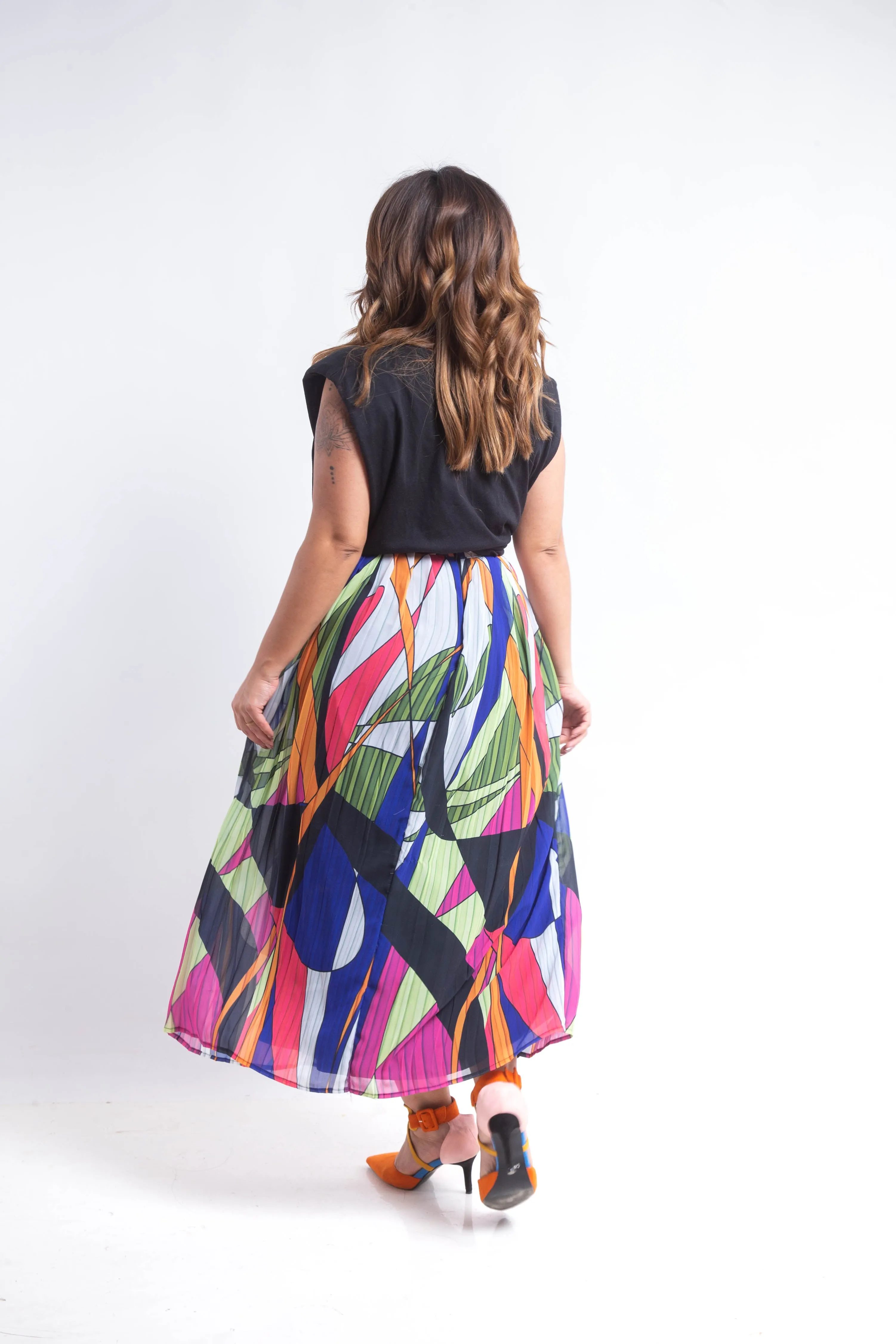 The field  chiffon pleated Skirt