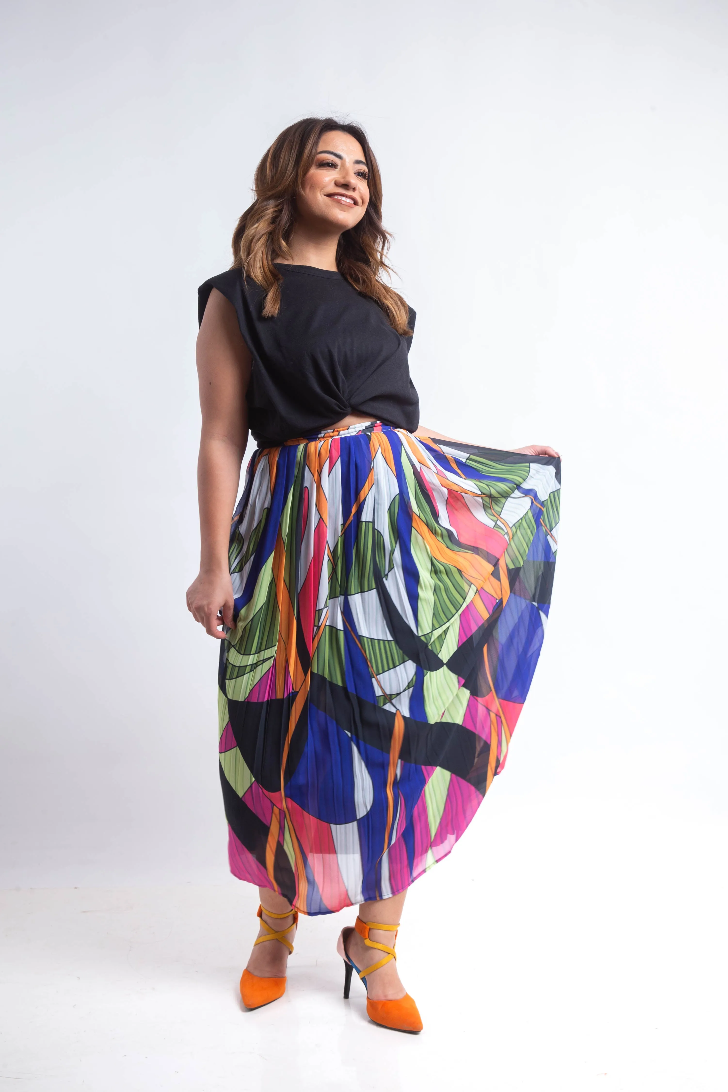 The field  chiffon pleated Skirt