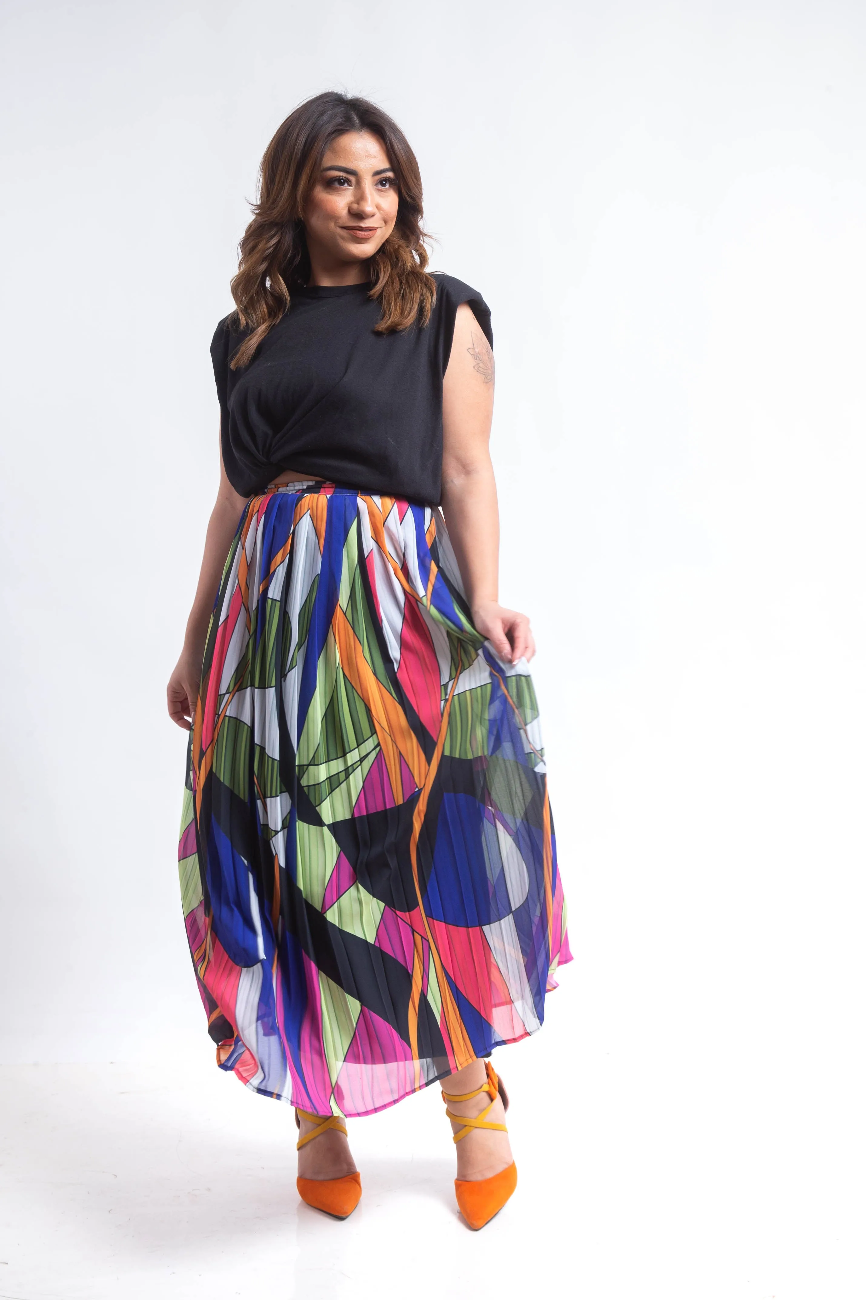 The field  chiffon pleated Skirt