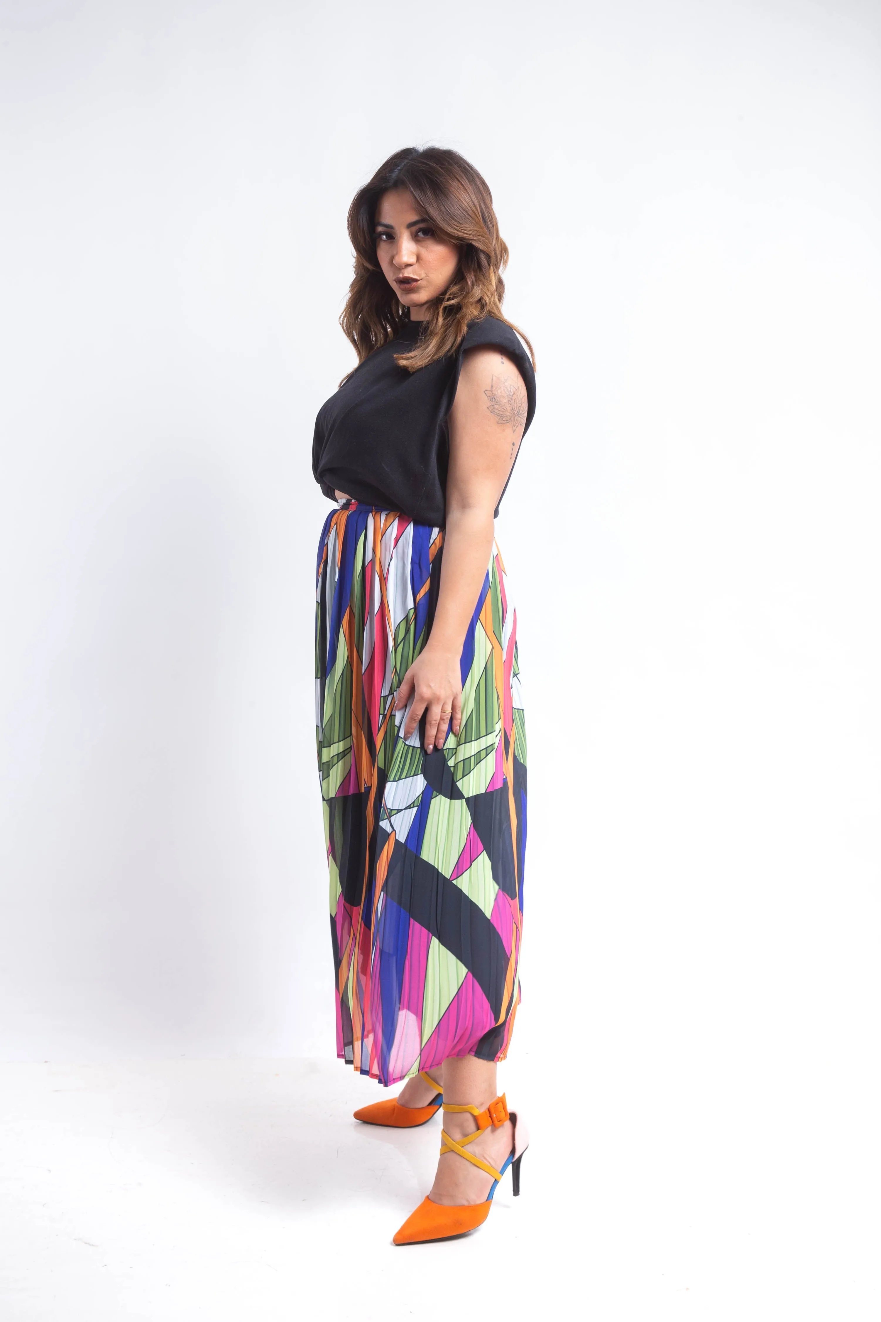 The field  chiffon pleated Skirt