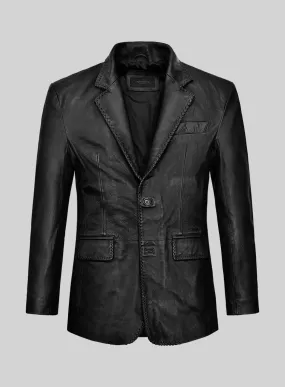 Thick Goat Black washed & Wax Medieval Leather Blazer