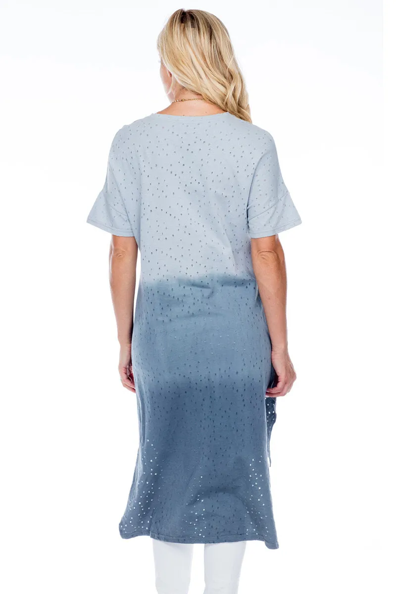 Tunic Top High Low Ombre Holes