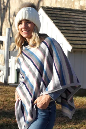 Villa Cashmere Striped Poncho