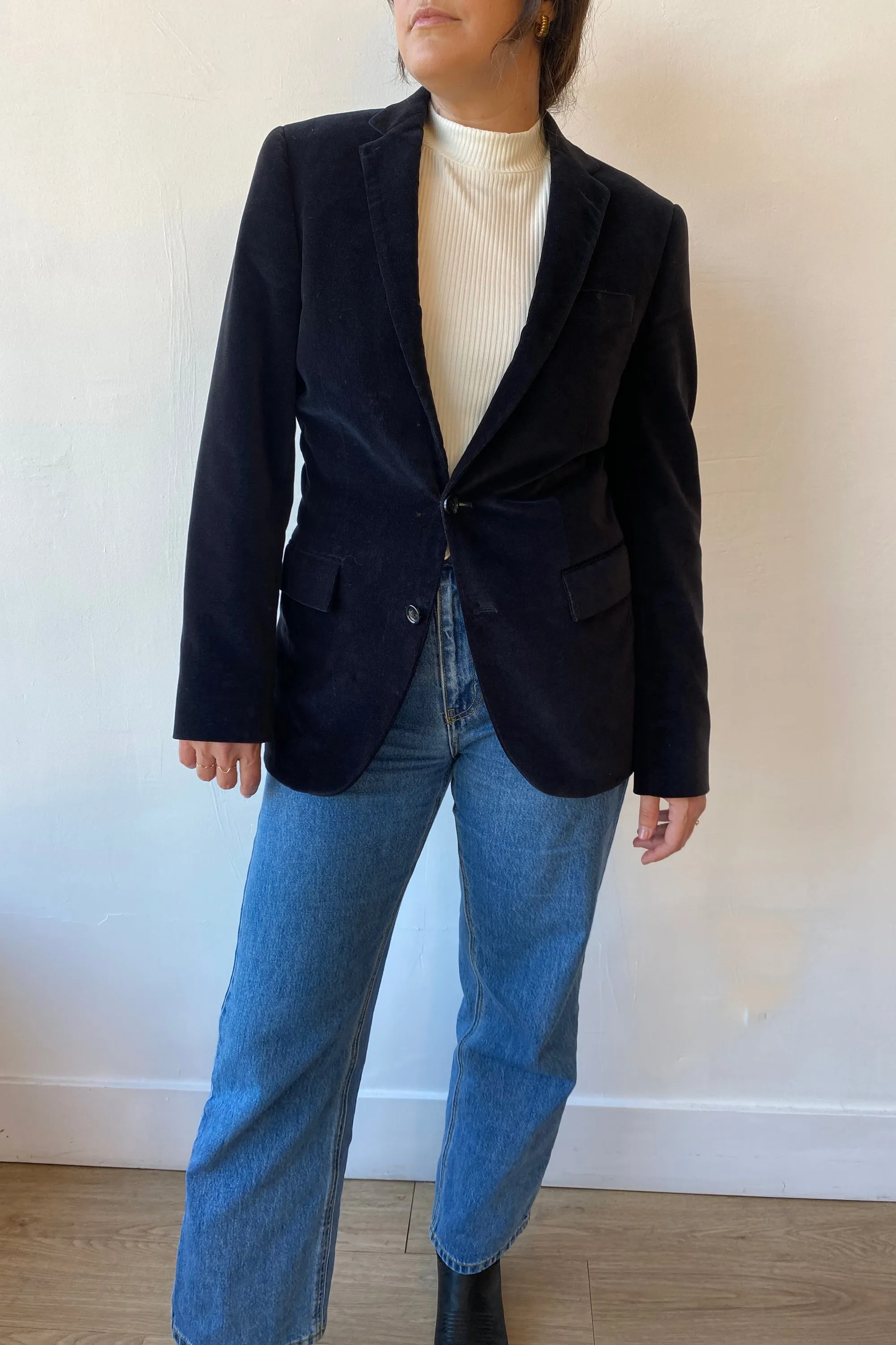 Vintage Velvet Black Blazer