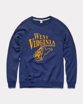 West Virginia Vintage Pennant Navy Crewneck