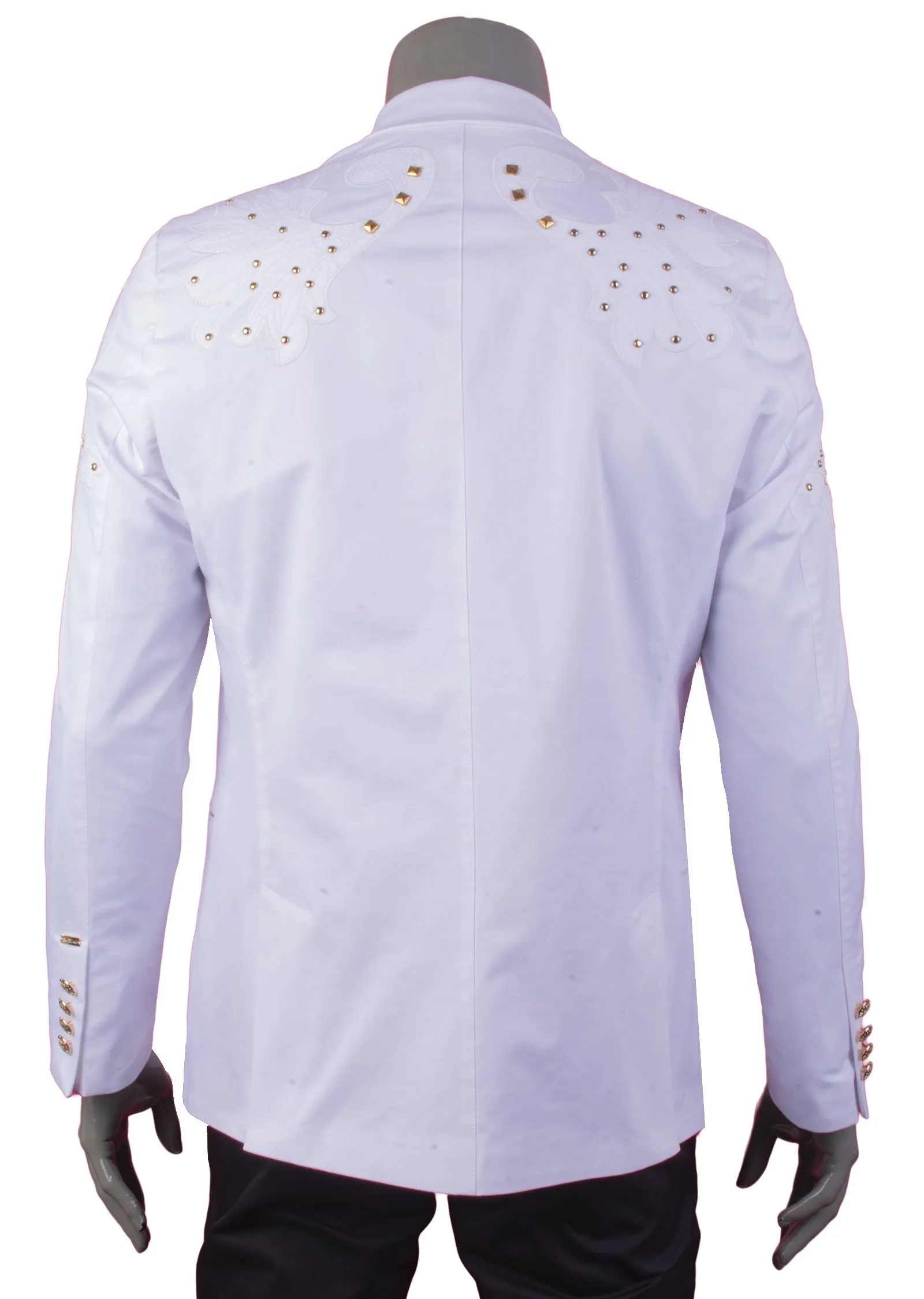 White Gold Studded Motif Blazer