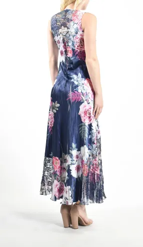 Women's Komarov | Lace-up Back Maxi Dress | Floral Tapestry