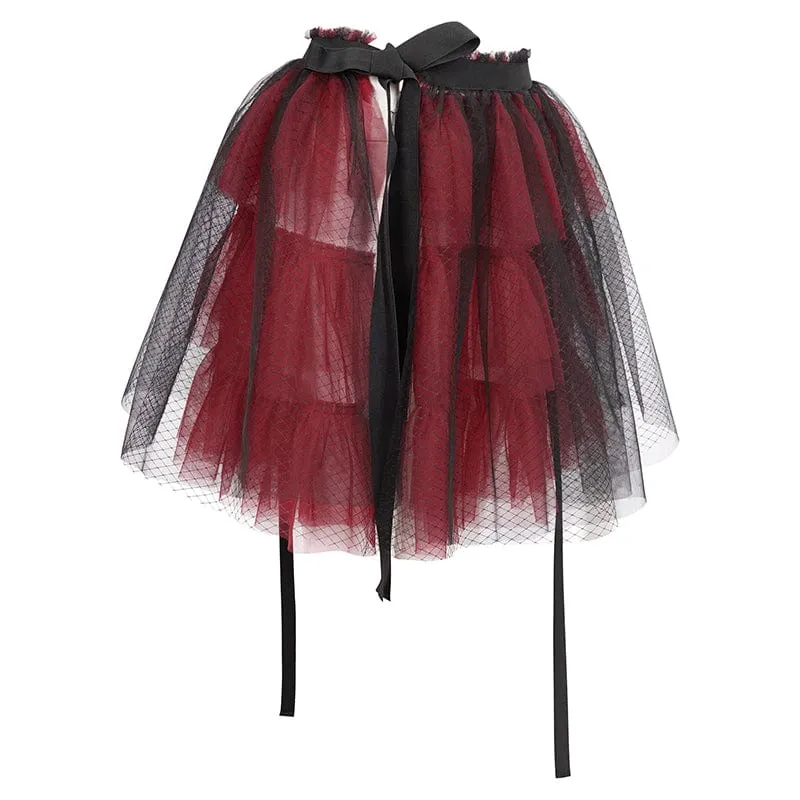 Women's Lolita Strappy Layered Mesh Skirt