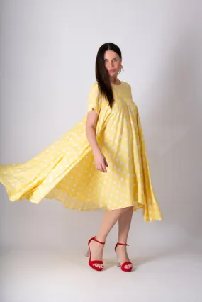 Yellow Polka Dot Maxi Dress KOSARA